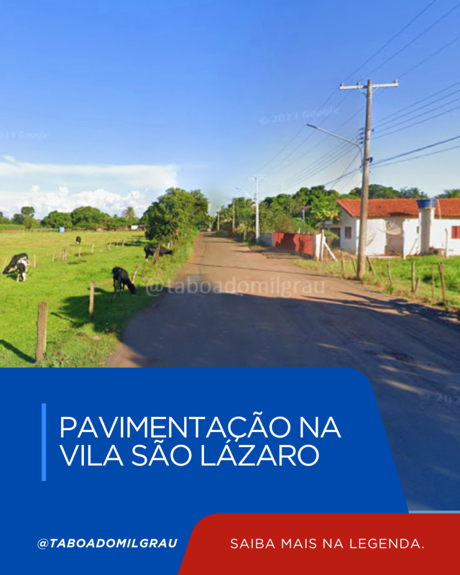 PAVIMENTAÇÃO NA VILA SÃO LÁZARO